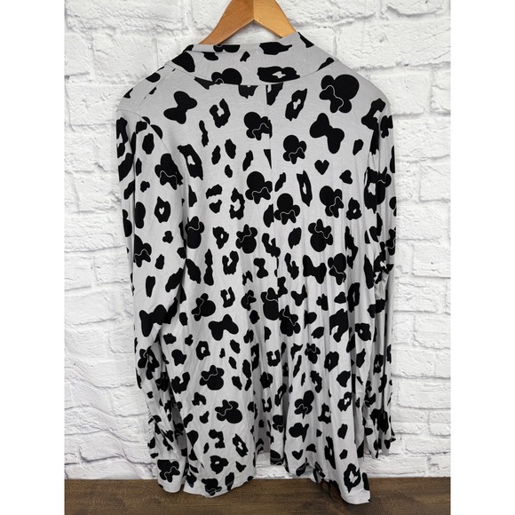 Torrid Disney Minnie Mouse Leopard Print Open Front Cardigan Gray Black Womens 2 - Picture 8 of 10
